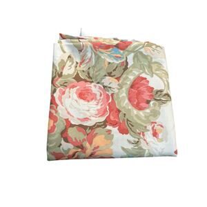 Waverly Floral Oval Tablecloth 75”x75” Cream Orange Green